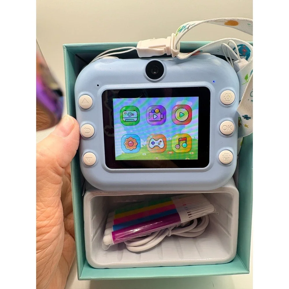 DIY Instant Print Multi Function Camera Kids Ages 3+ Blue Digital Video Game